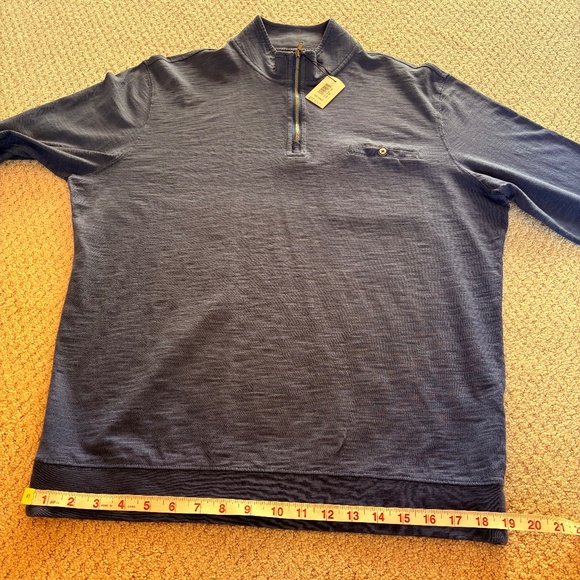 Johnnie-O Keane quarter zip pullover Large blue - Picture 13 of 16